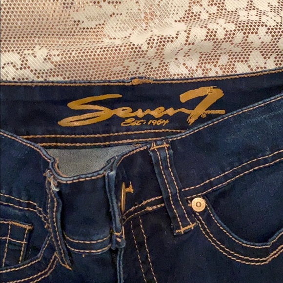 NEW VINTAGE Y2K SEVEN 7 Dark Denim Stretch SKINNY Jeans - Picture 6 of 7